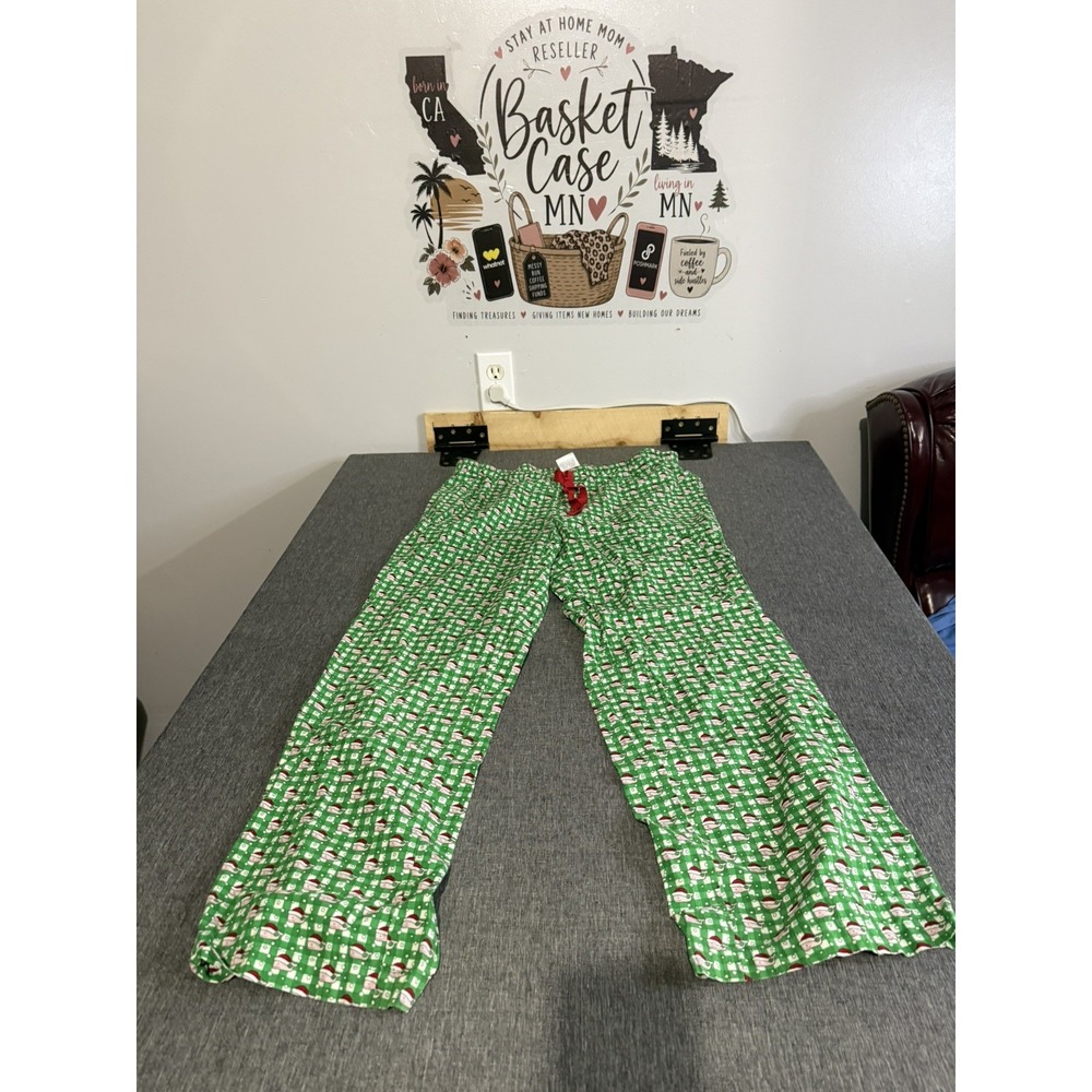 Vineyard Vines Pajama Pants Christmas Whale Green Size M 100% Cotton